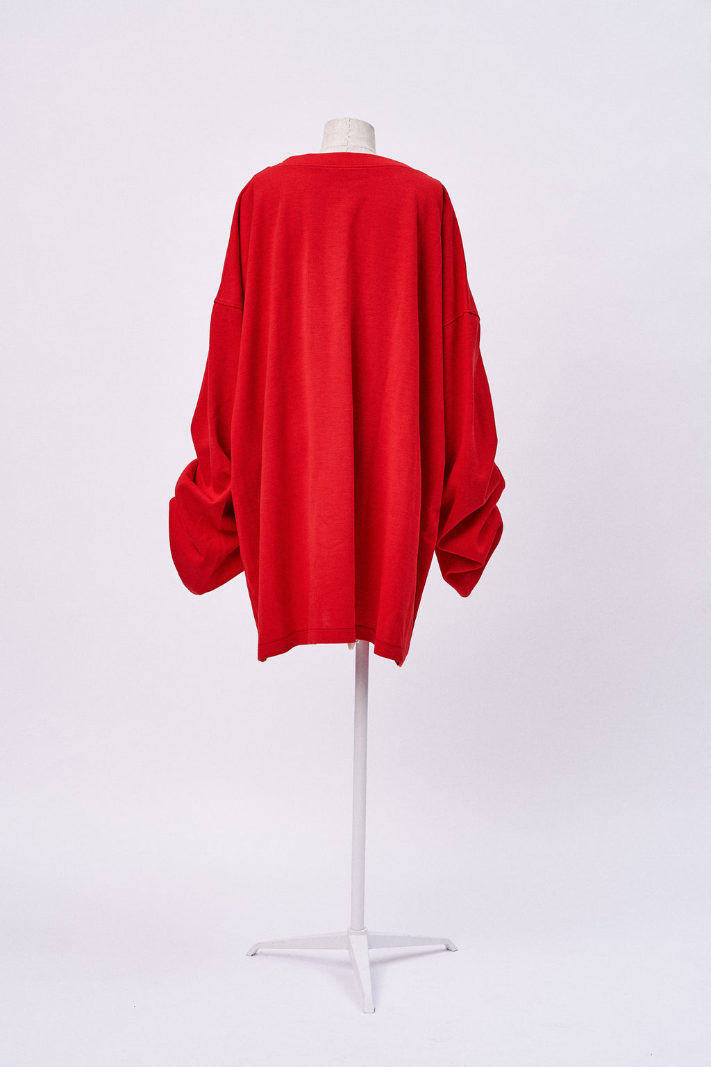 Oversized V-Neck Sweater, Red
