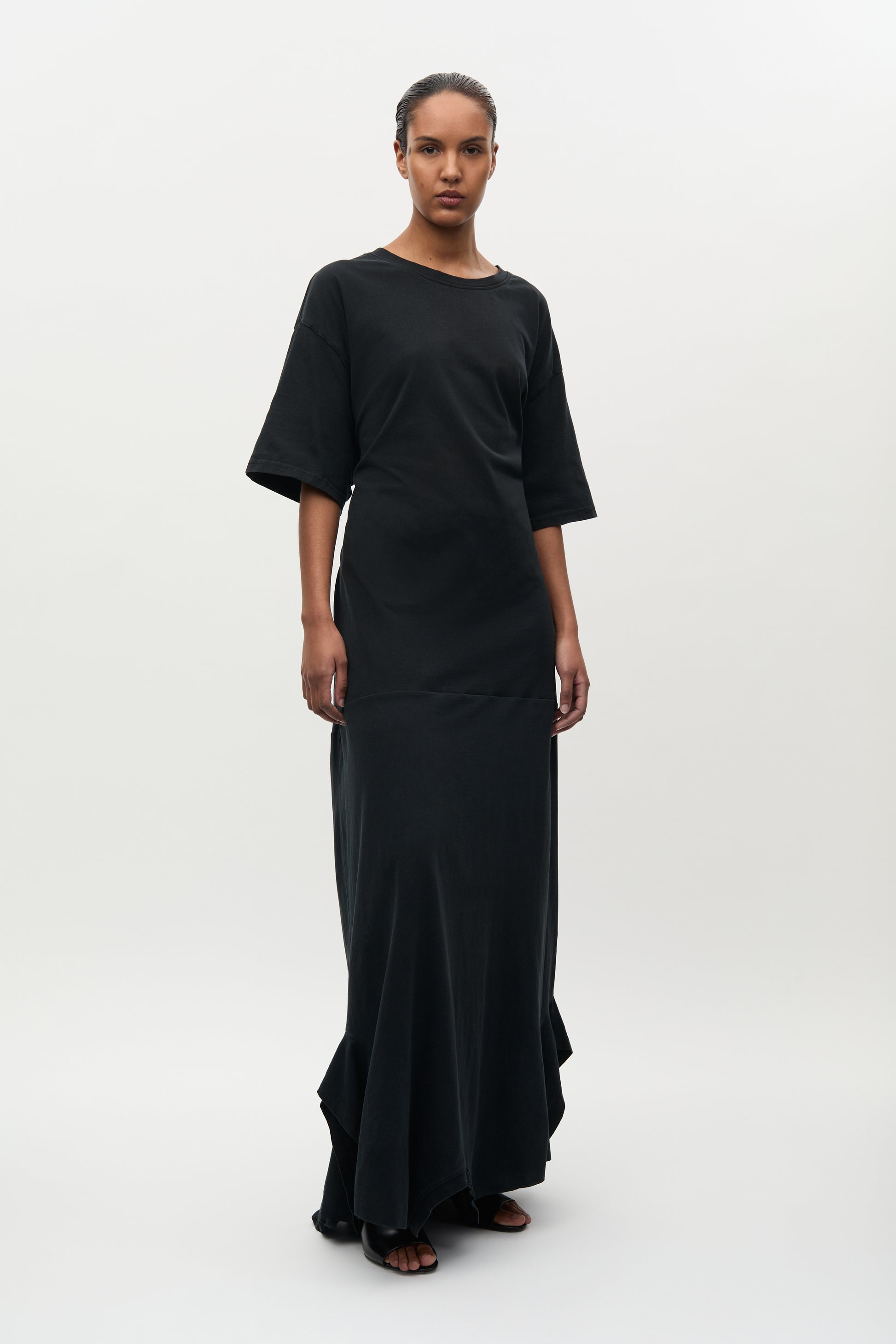 Long Upcycled T-Shirt Dress