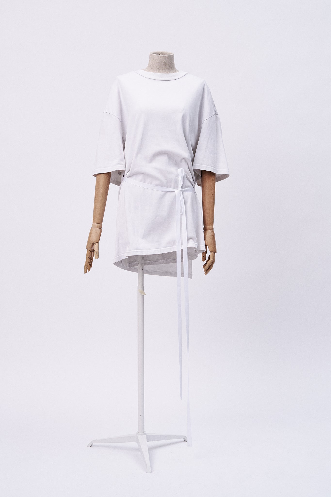 Upcycled T-Shirt Dress White