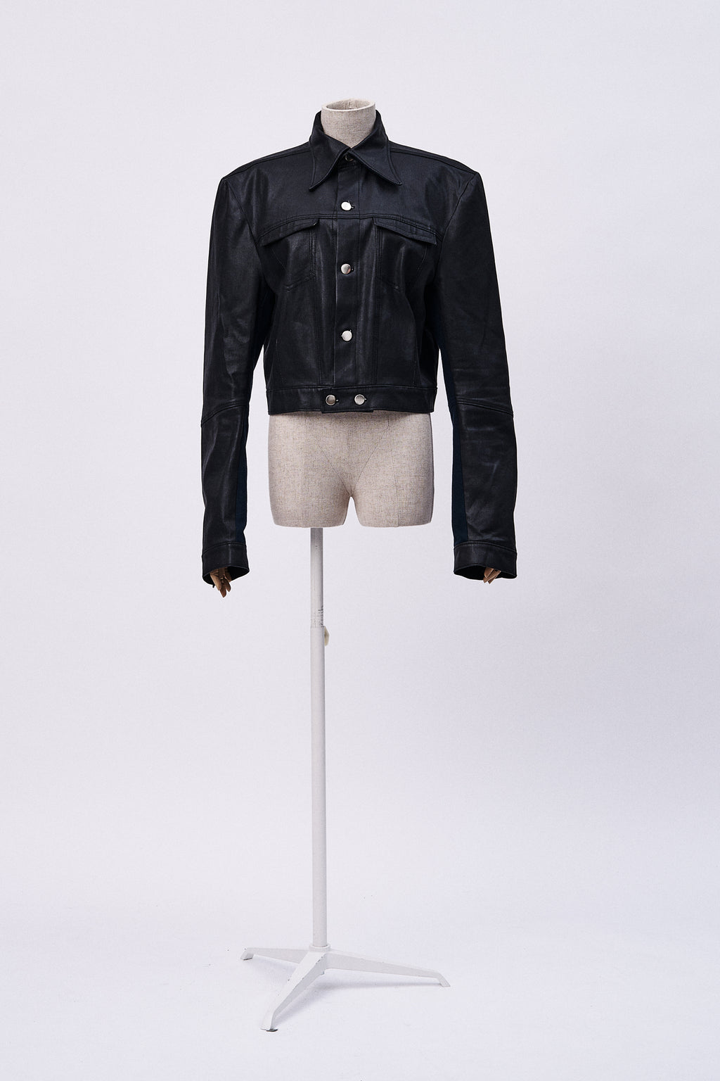 Cropped Waxed Cotton Jacket