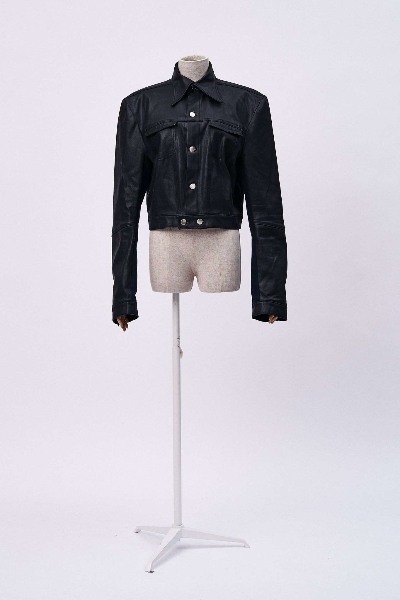 Cropped Waxed Cotton Jacket