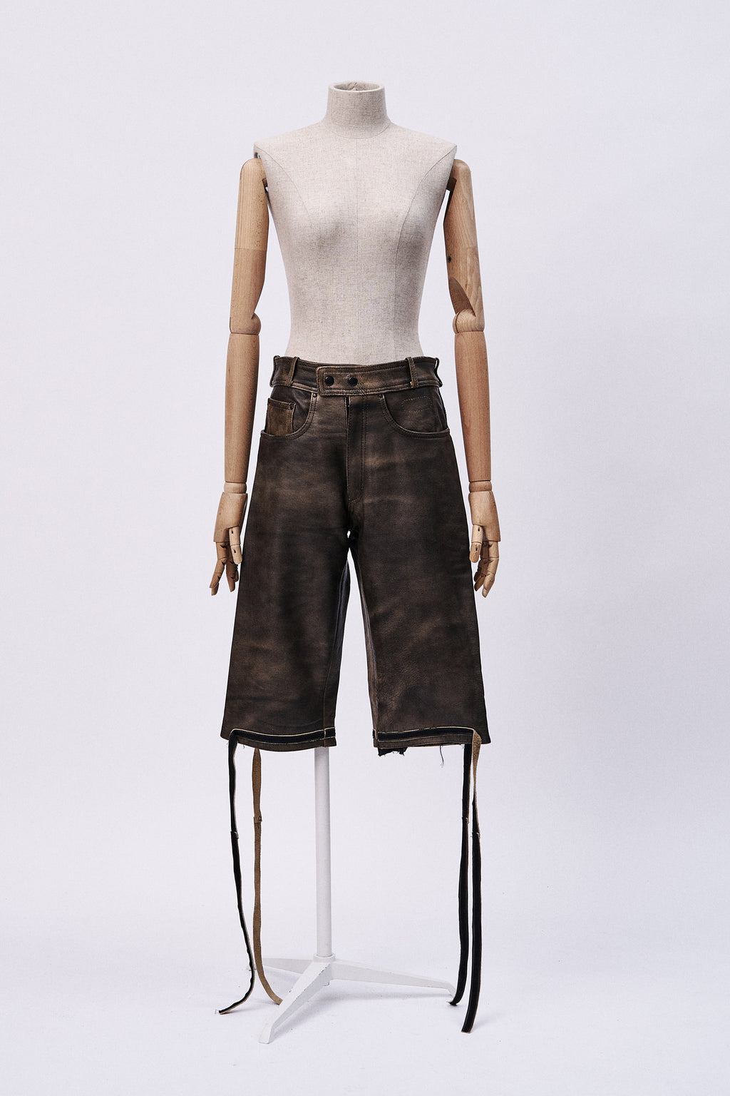 Upcycled Leather Shorts
