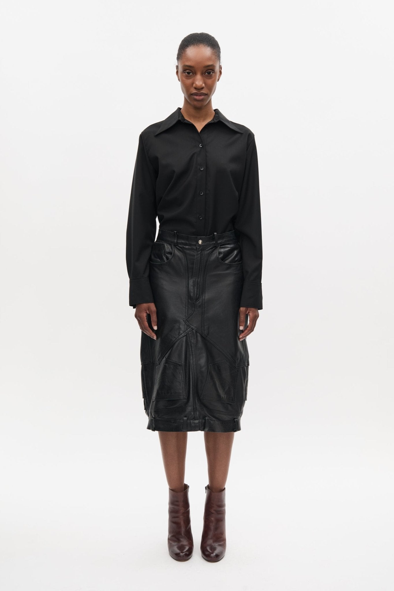 Upcycled Leather Skirt - Taus