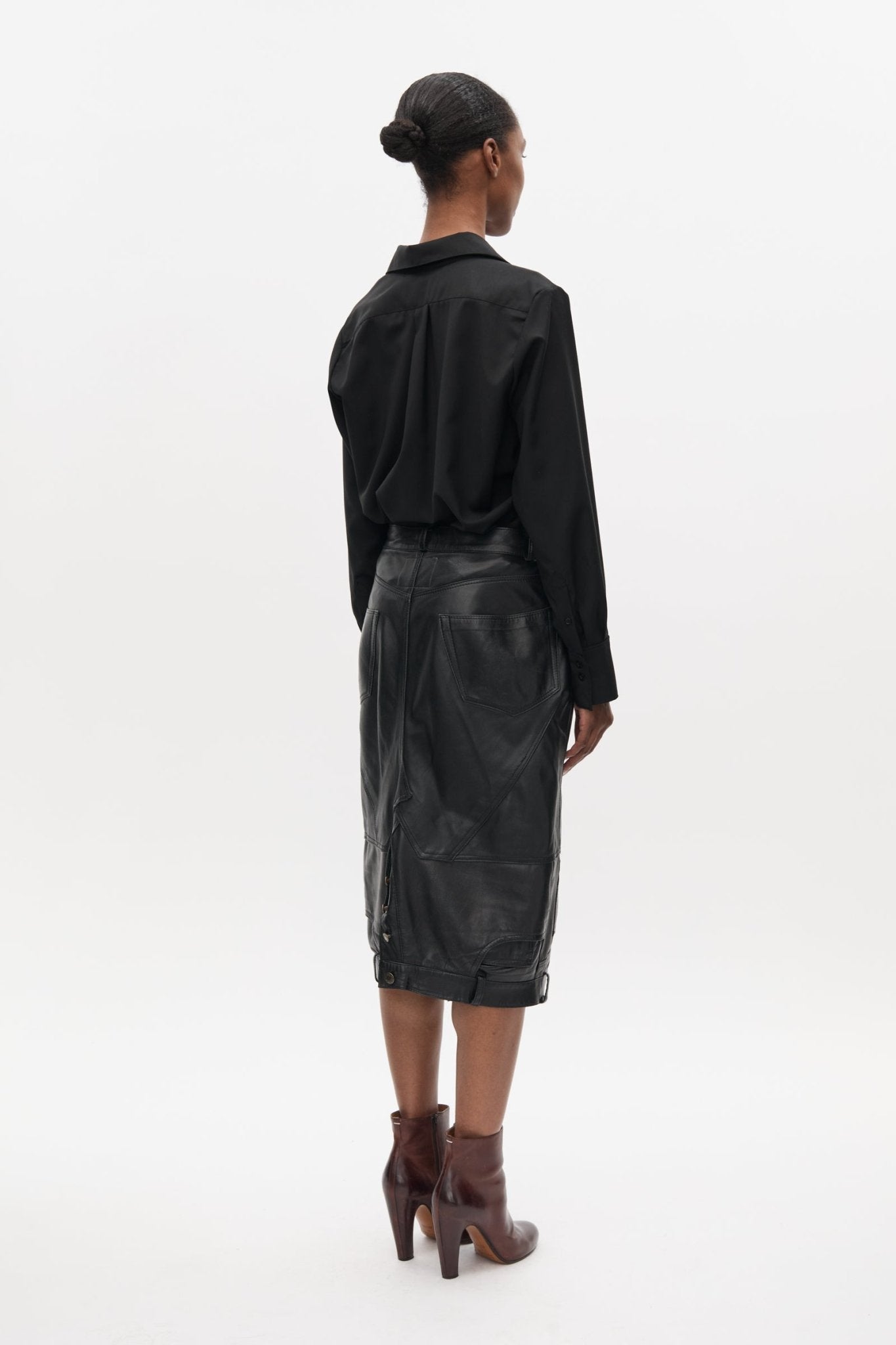 Upcycled Leather Skirt - Taus